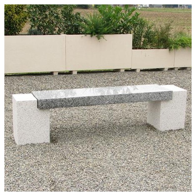 Banquette en beton Douglas pieds gravillons lame granit