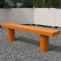 banquette Epicea en beton finition couleur orange