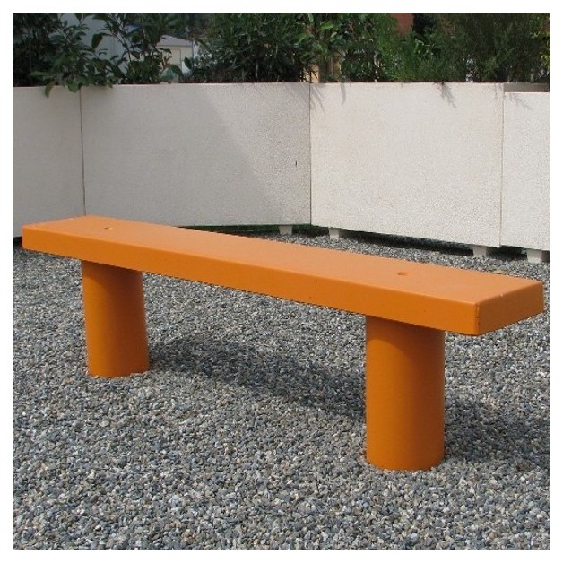 banquette Epicea en beton finition couleur orange