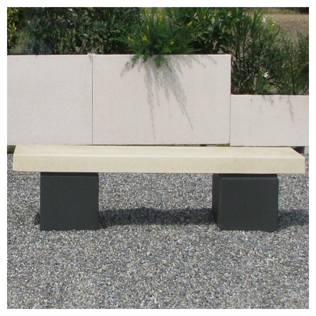 Banquette Merisier fnition couleur ardoise et lame blanc naturel