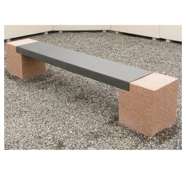 Banquette pieds gravillons lame couleur ardoise