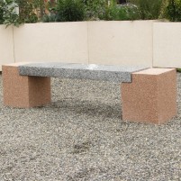 banquette beton peuplier pieds gravillons lame granit