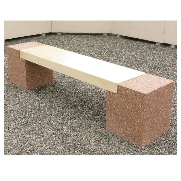 banquette en béton Peuplier pieds gravillons lame blanc naturel