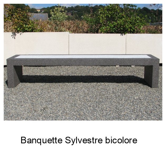 Banquette Sylvestre bicolore en béton