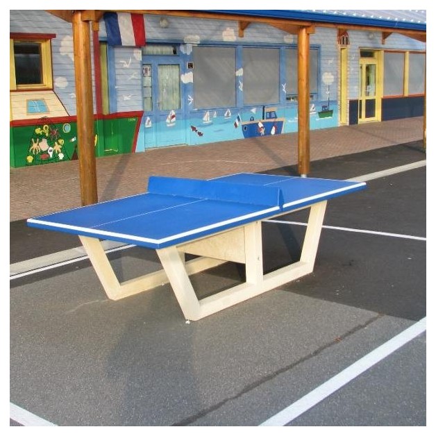 Table ping pong  beton couleur bleu