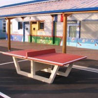 Table ping pong exterieure plateau rouge