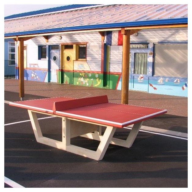 Table ping pong exterieure plateau rouge
