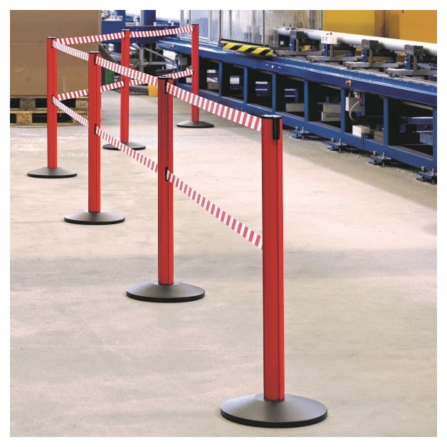Poteau de sécurité de balisage double sangle