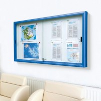 Vitrine coulissante pour affichage dans les halls d'entree