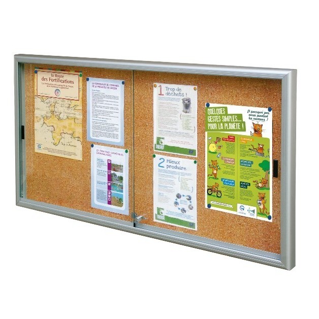 Vitrine interieure avec fond en liege pour affichage d'information