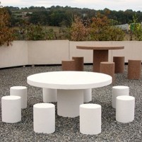 Table pique nique pour enfants en béton blanc naturel