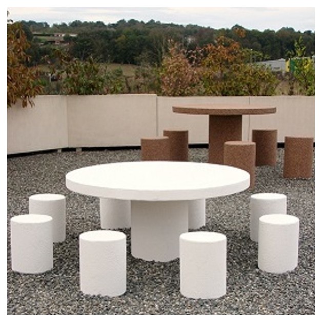 Table pique nique pour enfants en béton blanc naturel