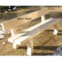 Banc jardin beton Platane