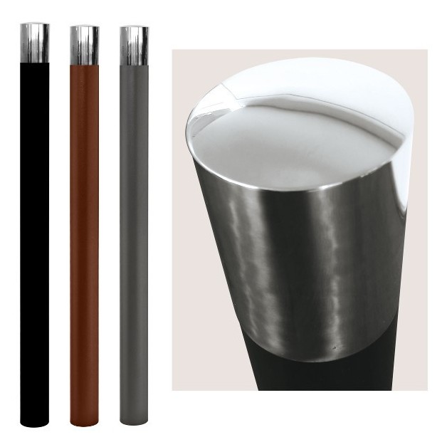 Potelet haute visibilité Ø 76 mm avec pommeau inox