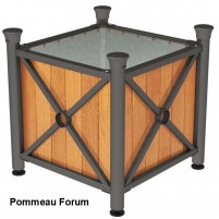 Bac à palmier acier et bois pommeau Forum