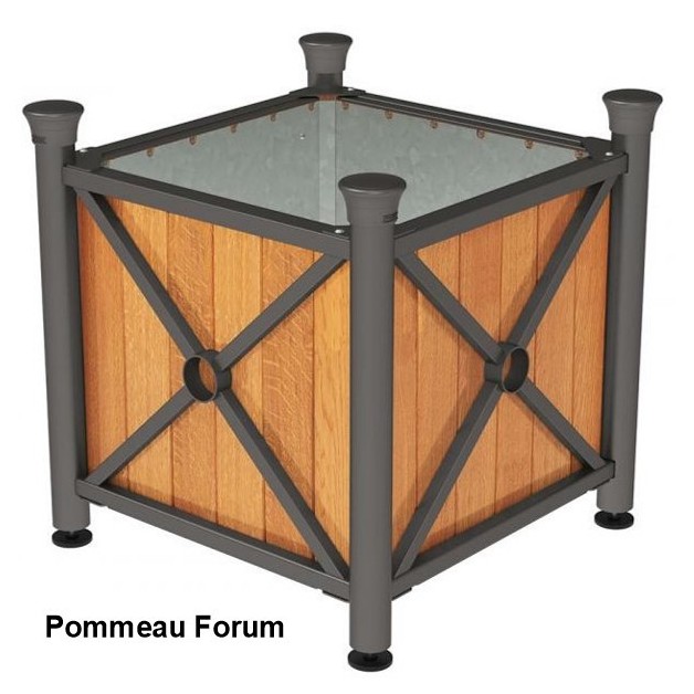 Bac à palmier acier et bois pommeau Forum