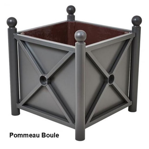 Bac à palmier acier pommeau boule