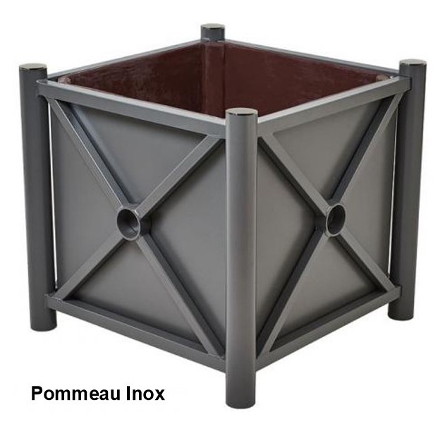 Bac à palmier acier pommeau inox