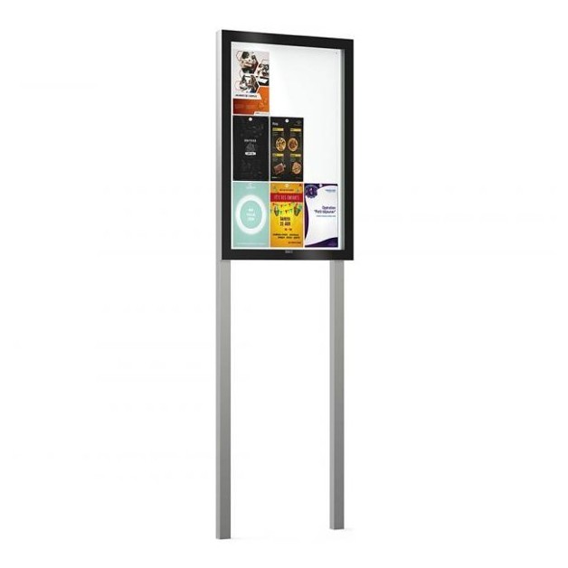 Vitrine Edge épaisseur 54 mm sur poteaux