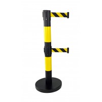 Poteau double sangle noir et jaune 4 m