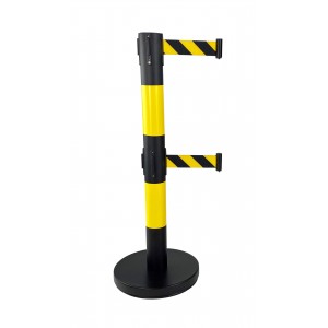 Poteau double sangle noir et jaune 4 m