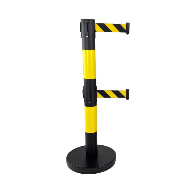 Poteau double sangle noir et jaune 4 m