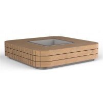 Banquette carrée Modulo Green autour de sa jardinière