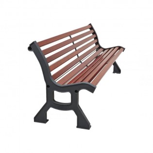 Banc en bois acier Lublin finition acajou structure noir RAL 9005