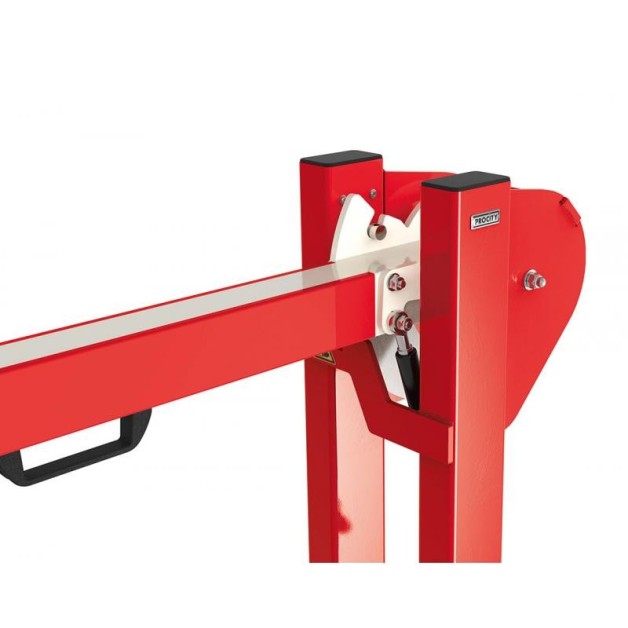 Barrière levante avec vérin intégré permettant de compenser le poids de la lisse et d’en faciliter son usage rotation sur un axe