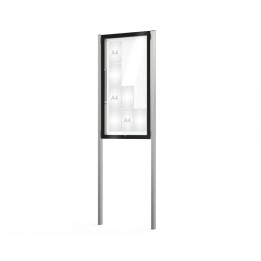Vitrine Edge épaisseur 80 mm sur poteaux