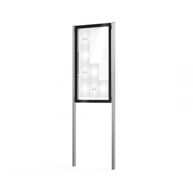 Vitrine Edge épaisseur 80 mm sur poteaux