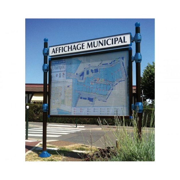 Panneau d'affichage municipal|Panneau avec vitrine d'affichage