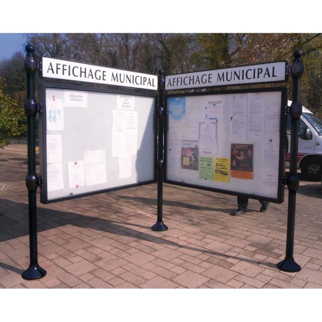 Panneau d'affichage municipal|Panneau avec vitrine d'affichage