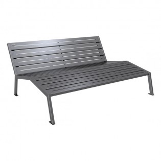 Chaise longue acier Silaos sans accoudoirs gris procity