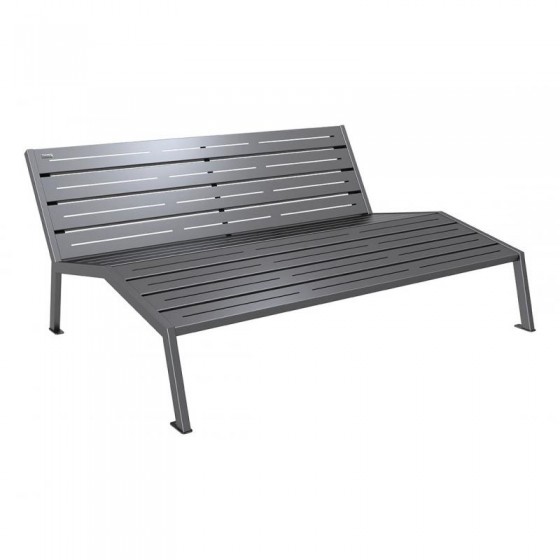 Chaise longue acier Silaos sans accoudoirs gris procity