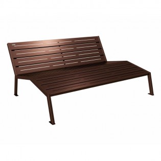 Chaise longue acier Silaos sans accoudoirs marron