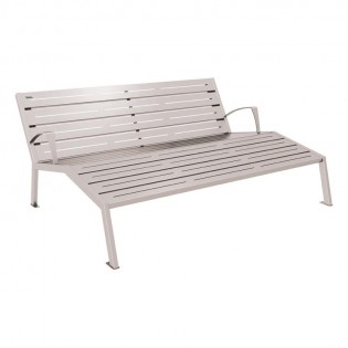 Chaise longue acier Silaos avec accoudoirs gris 7044