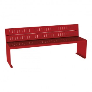 Banc Kub acier bordeaux