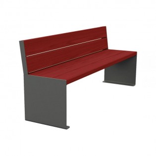 Banc Kub 1800 mm finition gris procity acajou