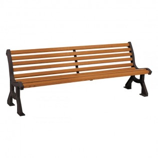 Banc en bois acier Lublin finition chêne clair structure noir RAL 9005