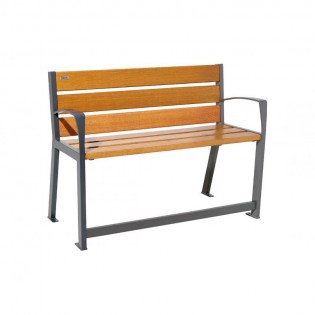 Banc Silaos senior finition chêne clair 1200 mm acier gris procity