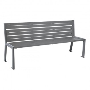 Banc silaos acier 6 lames sans accoudoirs gris procity