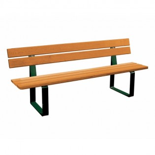 Banc acier bois Riga finition chêne clair structure acier noir