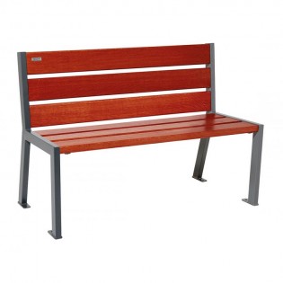 Banc silaos 6 lames 1200 mm finition acajou structure gris procity