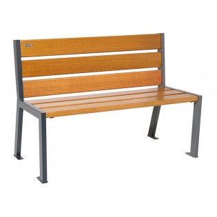 Banc silaos 6 lames 1200 mm finition chêne clair structure gris procity