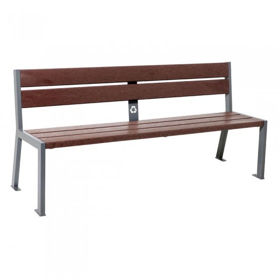 Banc Silaos 5 lames en acier et plastique finition gris procity