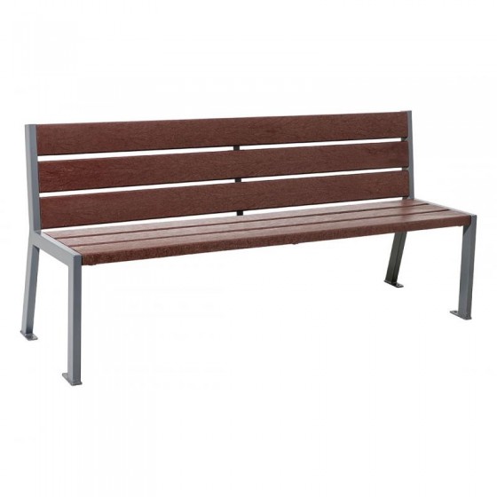 Banc Silaos 6 lames acier et plastique finition gris procity