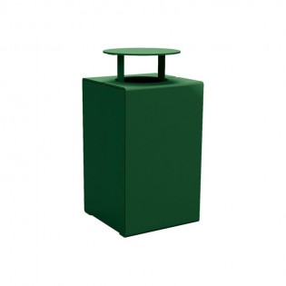 Corbeille KUB 120 litres avec couvercle finition vert RAL 6005