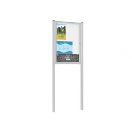 Vitrine d'affichage tradition sur poteaux gris 7044