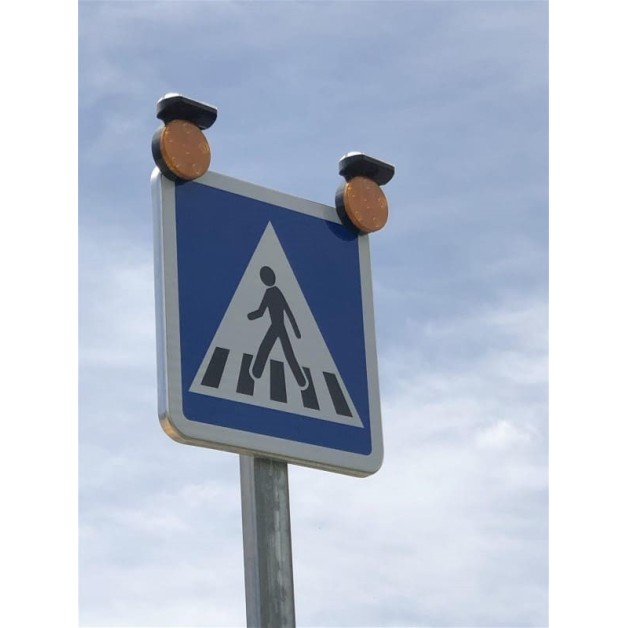 Flash led solaore pour panneau de signalisation chantier